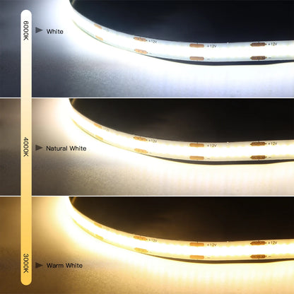 DC12V COB LED Light Strip with Dimmable Penetrable Wood Mirror Acrylic Wireless Touch Sensor Switch for Kichen Cabinet Decor