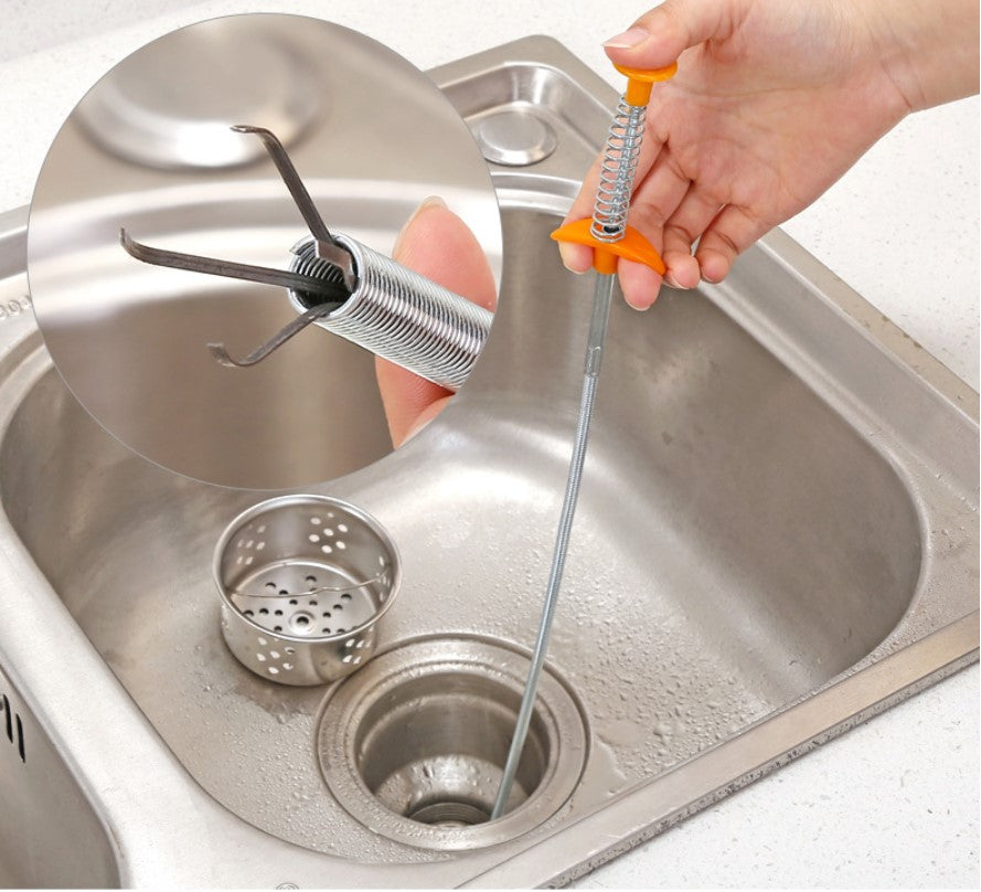 60CM Sewer Dredger Spring Pipe Dredging Tool Household Hair Cleaner Drain Clog Remover Cleaning Tools Household for Kitchen Sink Kitchen Gadgets