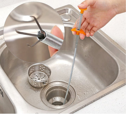 60CM Sewer Dredger Spring Pipe Dredging Tool Household Hair Cleaner Drain Clog Remover Cleaning Tools Household for Kitchen Sink Kitchen Gadgets