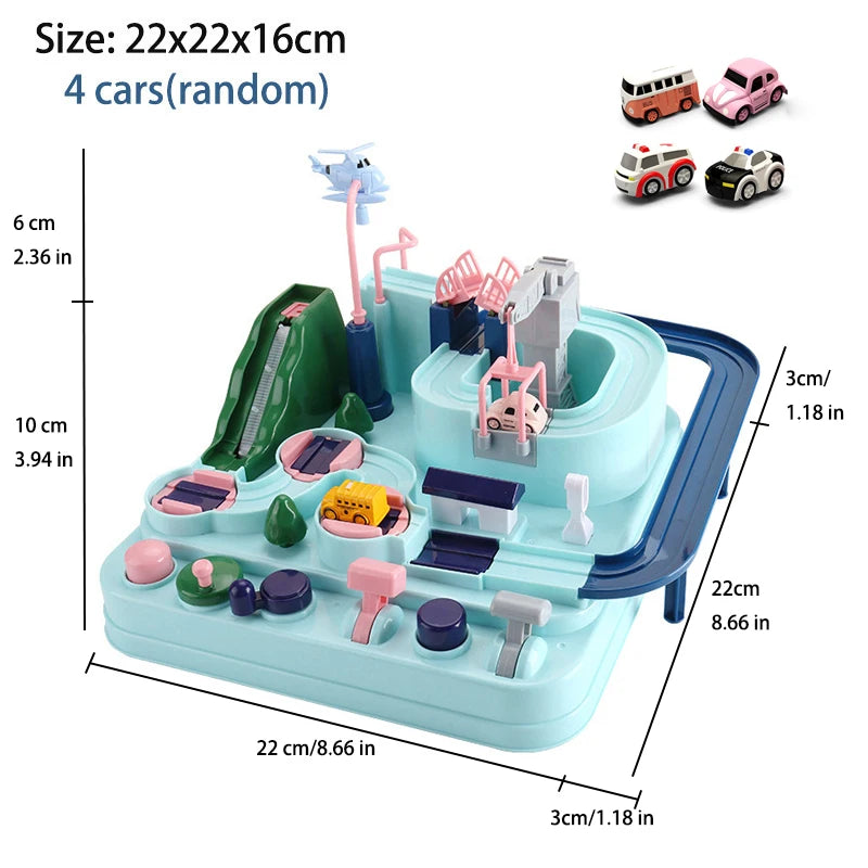 Racing Rail Car Track Adventure Game Educational Toys Children Brain Mechanical Interactive Train Model Animals Space Rocket Toy