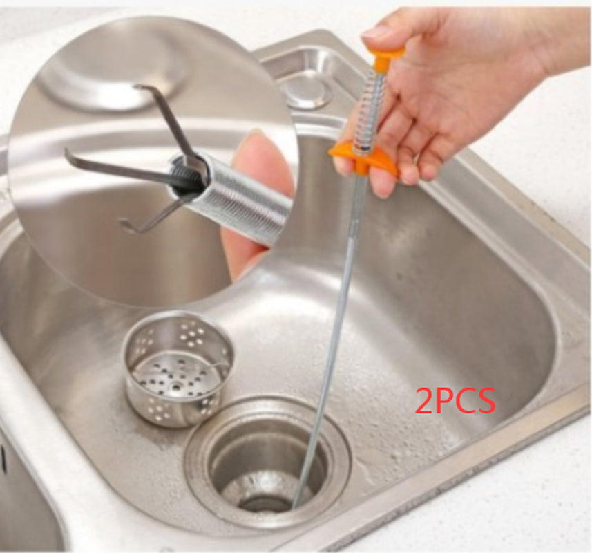 60CM Sewer Dredger Spring Pipe Dredging Tool Household Hair Cleaner Drain Clog Remover Cleaning Tools Household for Kitchen Sink Kitchen Gadgets