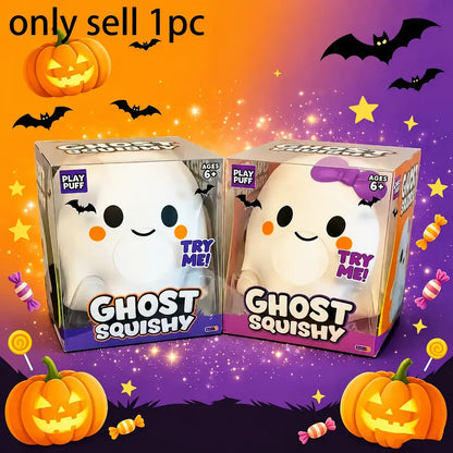Ghost Squishy Stress-Relief Fidget Toy, Slow-Rising Sensory Squeeze Toy for Boys & Girls, Halloween Party Favor Gift