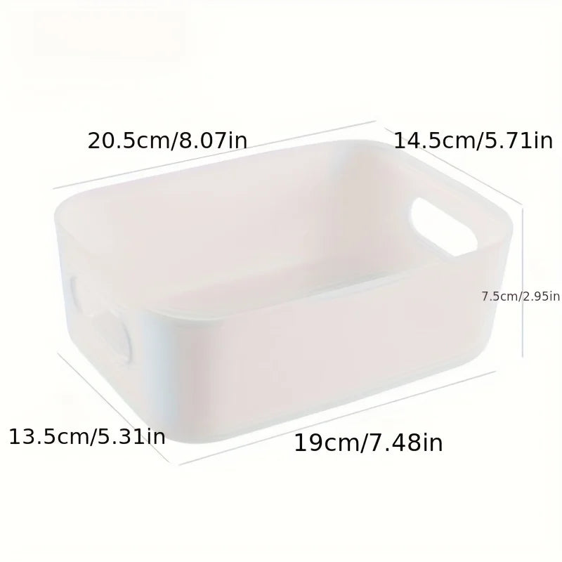 5Pcs Stackable Storage Box Set,Rectangular Plastic Organizer Containers,Durable, Reusable,For Kitchen,Bathroom,Dorm Essentials