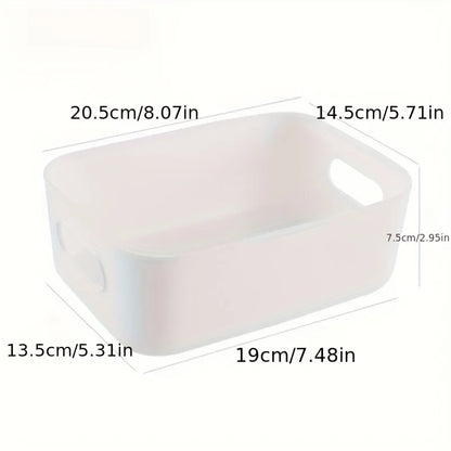 5Pcs Stackable Storage Box Set,Rectangular Plastic Organizer Containers,Durable, Reusable,For Kitchen,Bathroom,Dorm Essentials