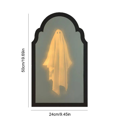 2025 Novelty Halloween Ghost Mirror with Creepy Eyes Night Light Halloween Ghostmirror Spooky Halloween Haunted House Decor