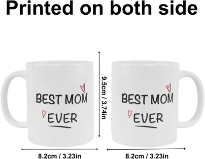 Best Ever Mom Coffee Mug Funny Novelty Ceramic Mug Gift for Mother-In-Law 320ML