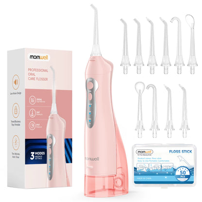 Water Flosser Teeth Picks 6 Jets 3 Modes Portable Cordless D52 Water Floss for Teeth Cleaner IPX7 Waterproof Oral Picks