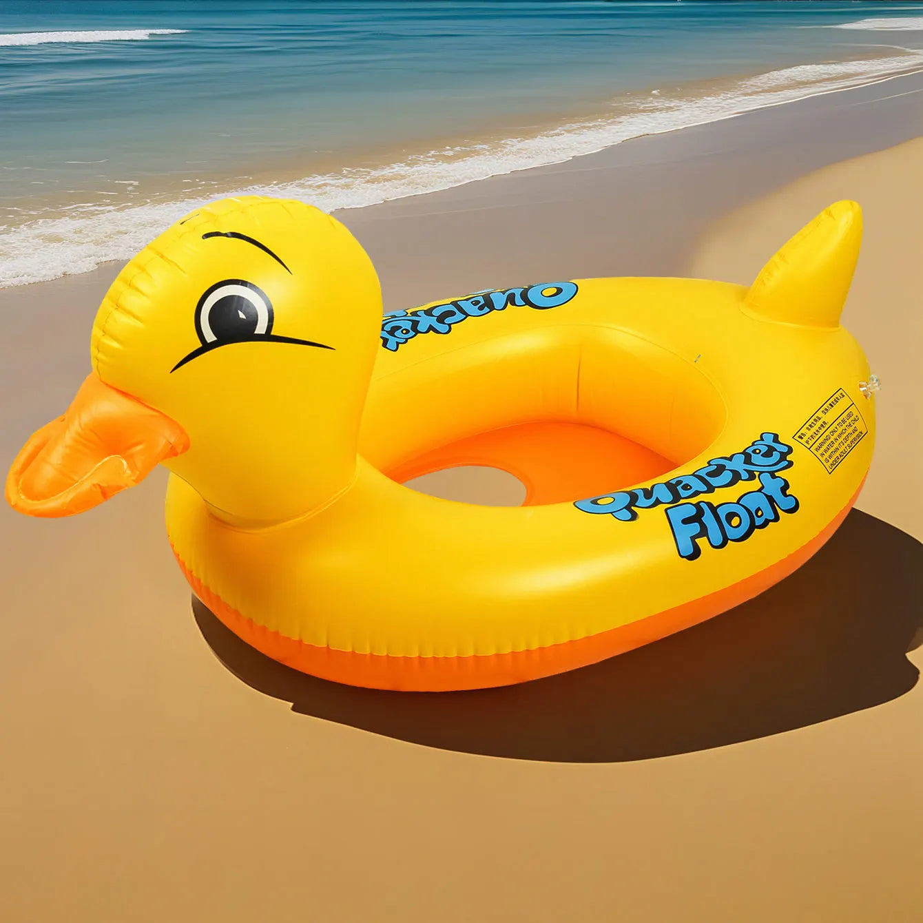 1PC Duck-Shaped Thickened Inflatable Underarm Float with Seat Ring, Summer Pool & Beach Float for Kids, Perfect for Water Play