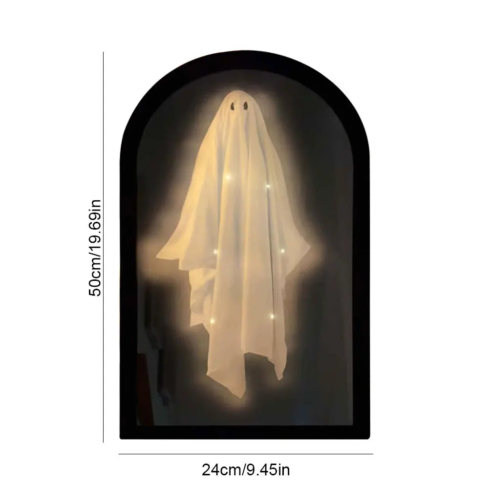 2025 Novelty Halloween Ghost Mirror with Creepy Eyes Night Light Halloween Ghostmirror Spooky Halloween Haunted House Decor