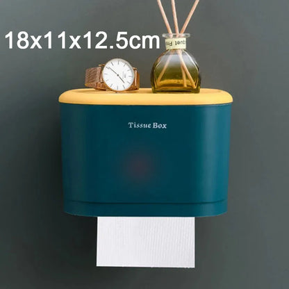 Waterproof Toilet Paper Holder Plastic Paper Towels Holder Wall Mounted Bathroom Shelf Storage Box Portable Toilet Roll Holder