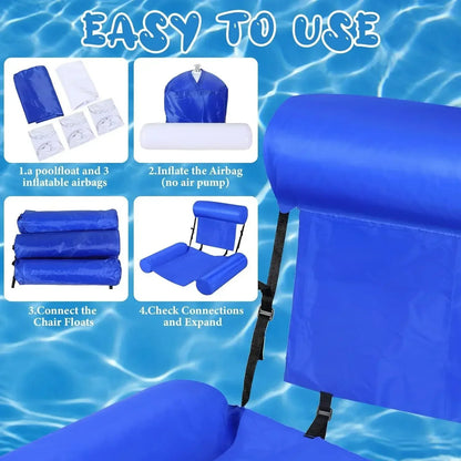Three Tube Inflatable Lounge Chair, Foldable Colorful Patterned Float, Water Play Lounge Chair, Floating Bed Sofa