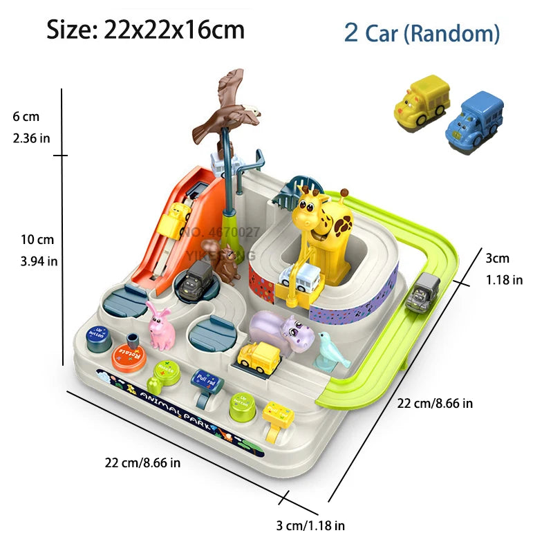 Racing Rail Car Track Adventure Game Educational Toys Children Brain Mechanical Interactive Train Model Animals Space Rocket Toy