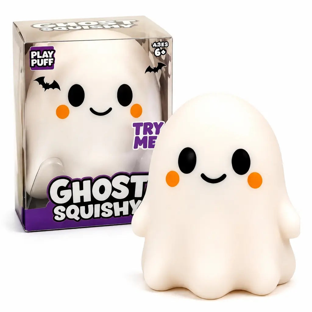 Ghost Squishy Stress-Relief Fidget Toy, Slow-Rising Sensory Squeeze Toy for Boys & Girls, Halloween Party Favor Gift