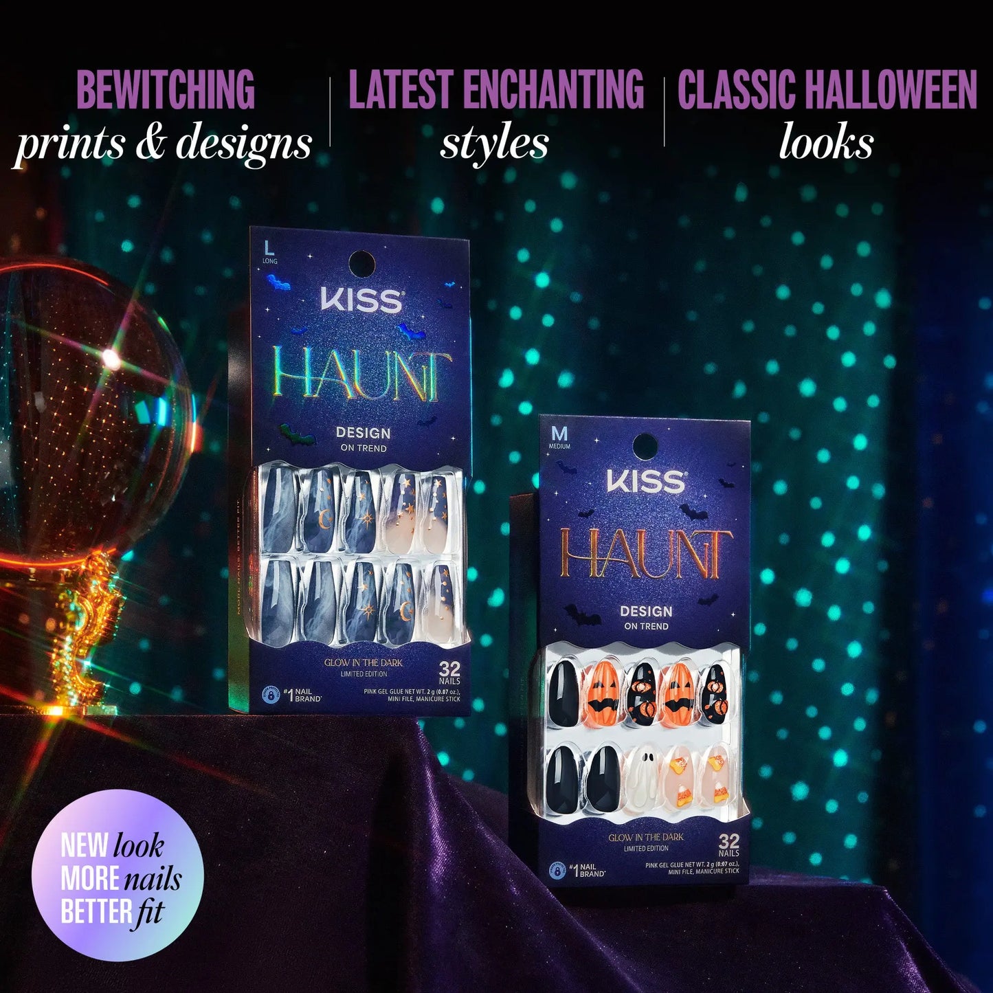 Kiss Haunt Design Press-On Fake Nails Halloween Bundle - Spellbook Staples