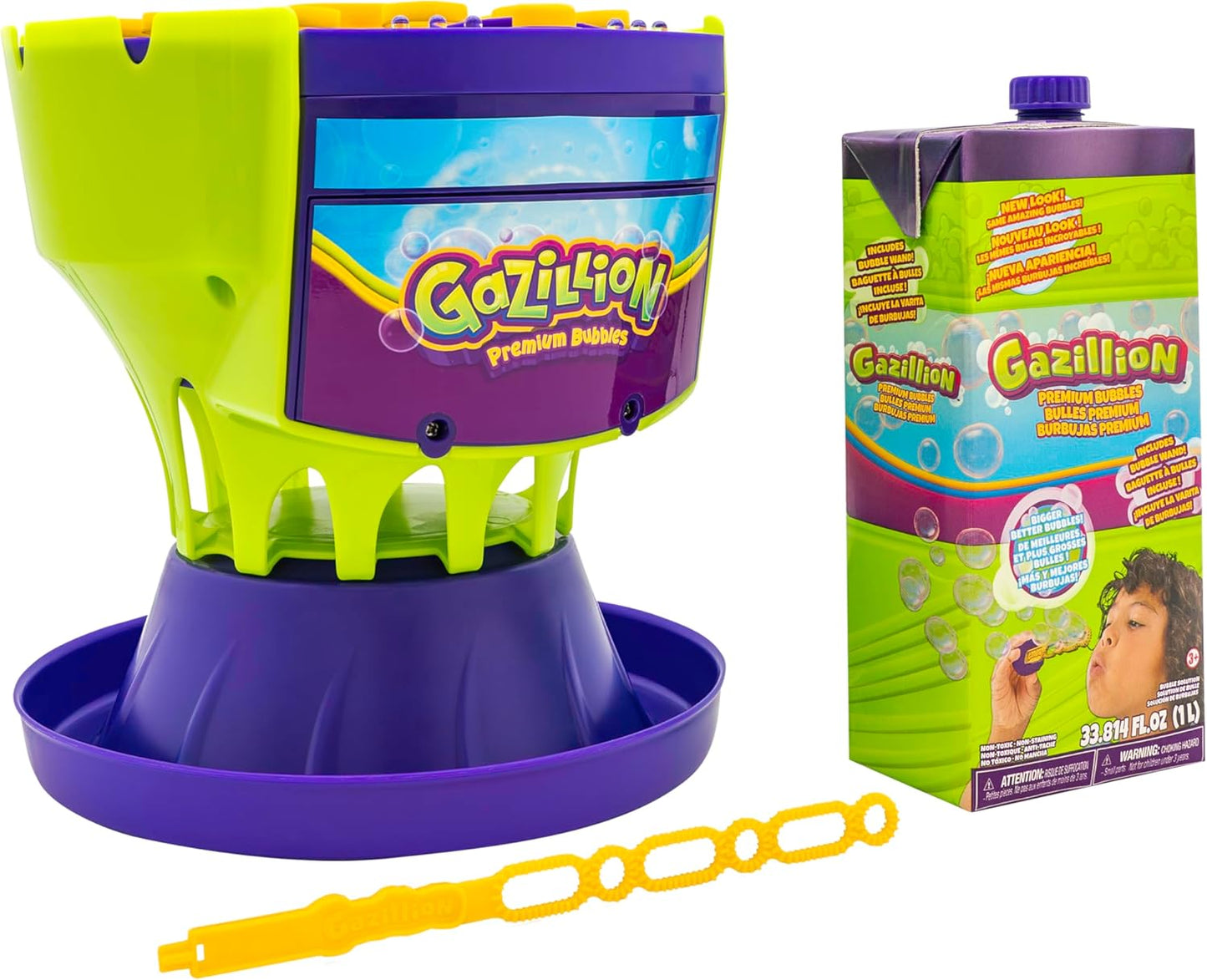 LED Bubble Machine with Color-Changing Lights & 1L Solution