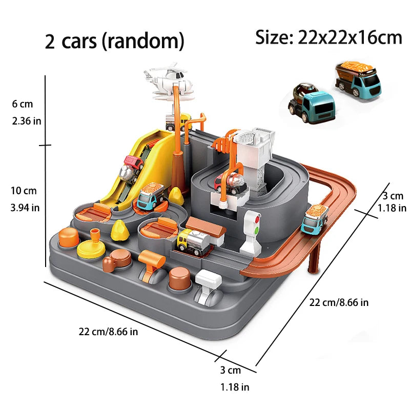 Racing Rail Car Track Adventure Game Educational Toys Children Brain Mechanical Interactive Train Model Animals Space Rocket Toy