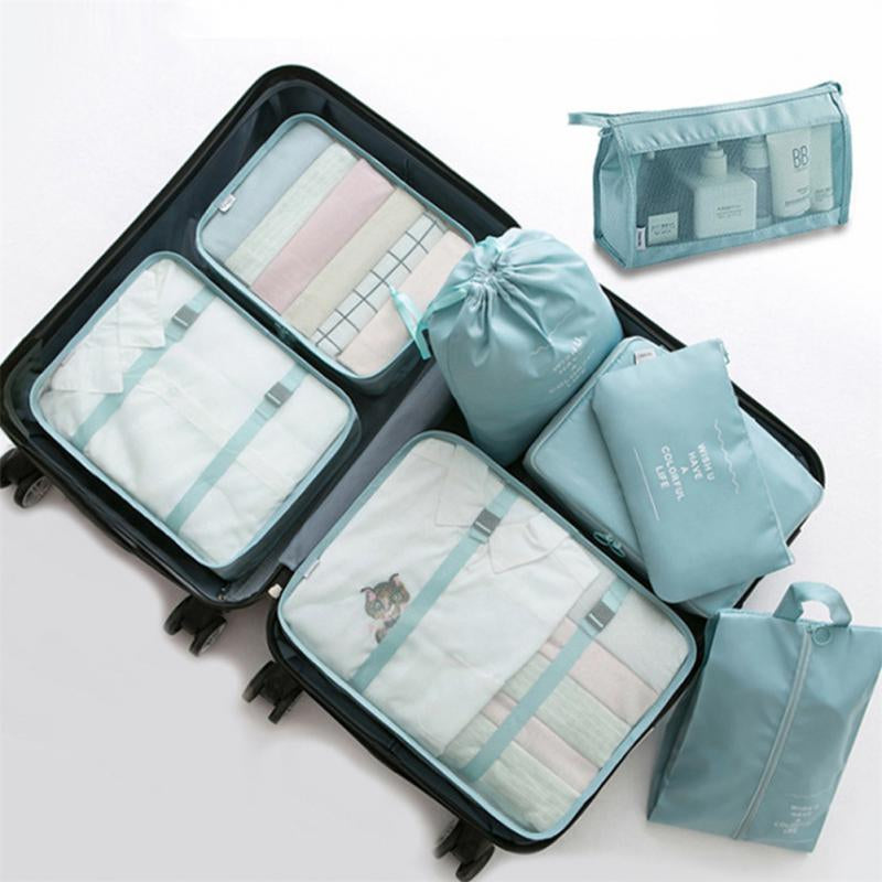 8-Piece Set Luggage Divider Bag Travel Storage Clothes Underwear Shoes Organizer Packing Cube Bag