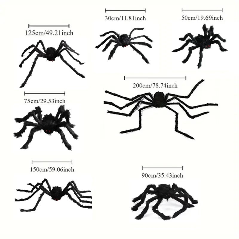 Halloween Big Plush Spider Horror Halloween Decoration Party Prop Outdoor Giant Spider Decor 30-200Cm Chamber Prank — product image 18