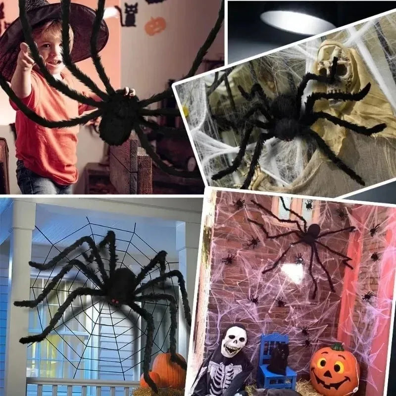 Halloween Big Plush Spider Horror Halloween Decoration Party Prop Outdoor Giant Spider Decor 30-200Cm Chamber Prank — product image 5