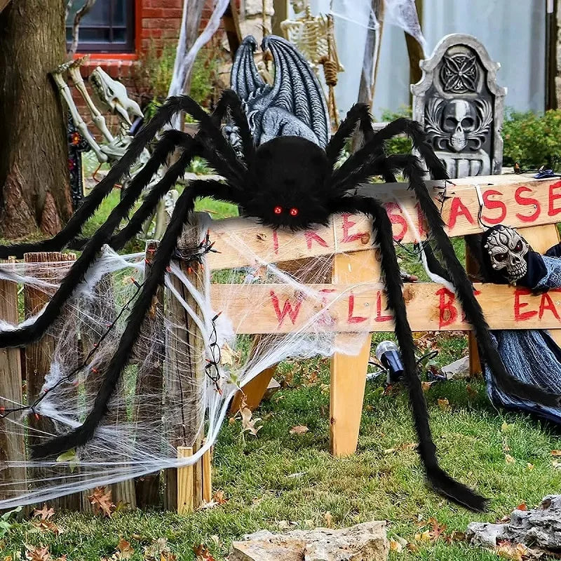 Halloween Big Plush Spider Horror Halloween Decoration Party Prop Outdoor Giant Spider Decor 30-200Cm Chamber Prank — product image 3