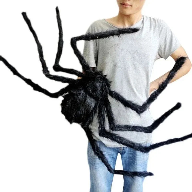 Halloween Big Plush Spider Horror Halloween Decoration Party Prop Outdoor Giant Spider Decor 30-200Cm Chamber Prank — product image 1