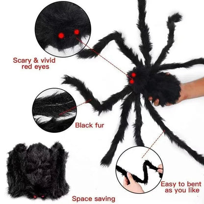 Halloween Big Plush Spider Horror Halloween Decoration Party Prop Outdoor Giant Spider Decor 30-200Cm Chamber Prank — product image 14