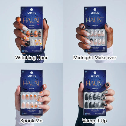 Kiss Haunt Design Press-On Fake Nails Halloween Bundle - Spellbook Staples