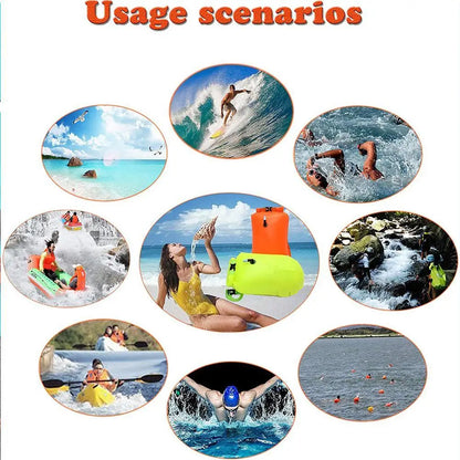Swim Buoy Float for Open Water Swimming Safety Float with Adjustable Waist Belt Waterproof Dry Bag for Swim Train Kayaker