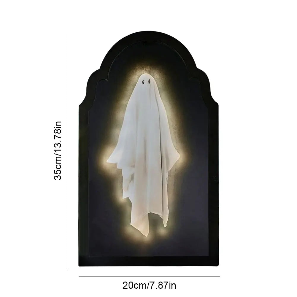 2025 Novelty Halloween Ghost Mirror with Creepy Eyes Night Light Halloween Ghostmirror Spooky Halloween Haunted House Decor