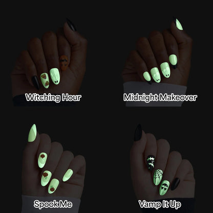 Kiss Haunt Design Press-On Fake Nails Halloween Bundle - Spellbook Staples