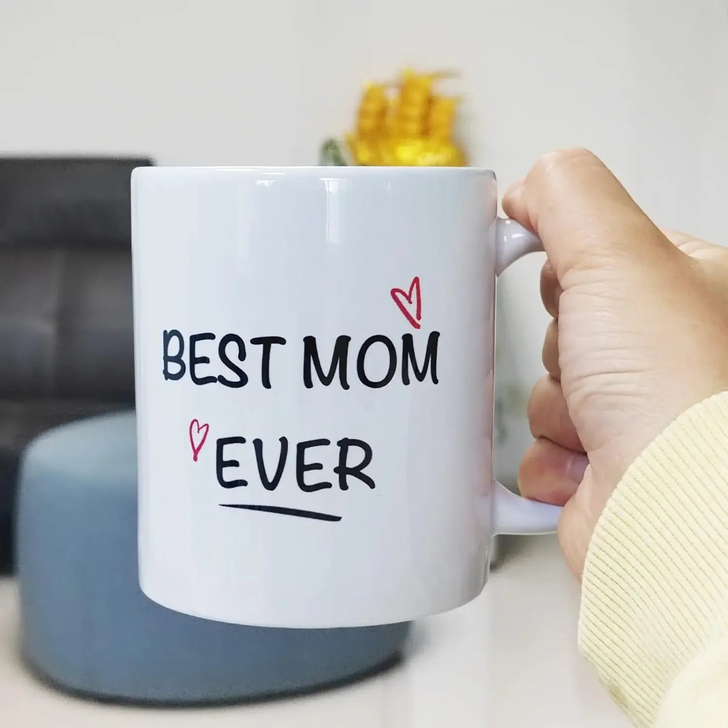 Best Ever Mom Coffee Mug Funny Novelty Ceramic Mug Gift for Mother-In-Law 320ML