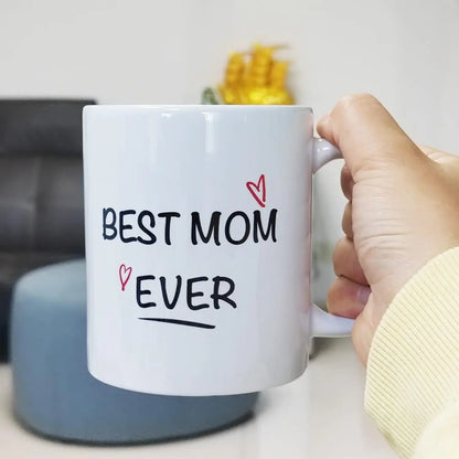 Best Ever Mom Coffee Mug Funny Novelty Ceramic Mug Gift for Mother-In-Law 320ML