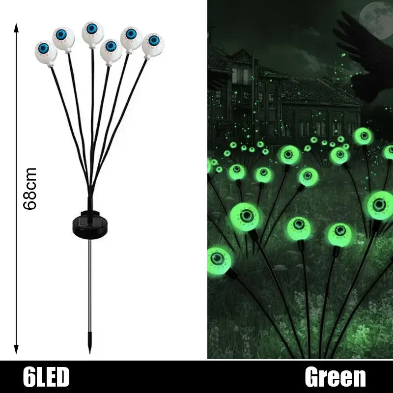 Halloween LED Eyeball Lights Solar Garden Lawn Lights Outdoor Scary Eyeball Lights Ground Lamp Halloween Party Decoration