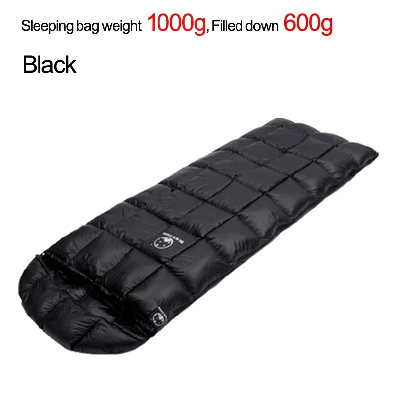 White Goose down Sleeping Bag,The Cap Is Detachable,Open to Serve as a Quilt Winter and Spring Chequer Envelope Style Bag