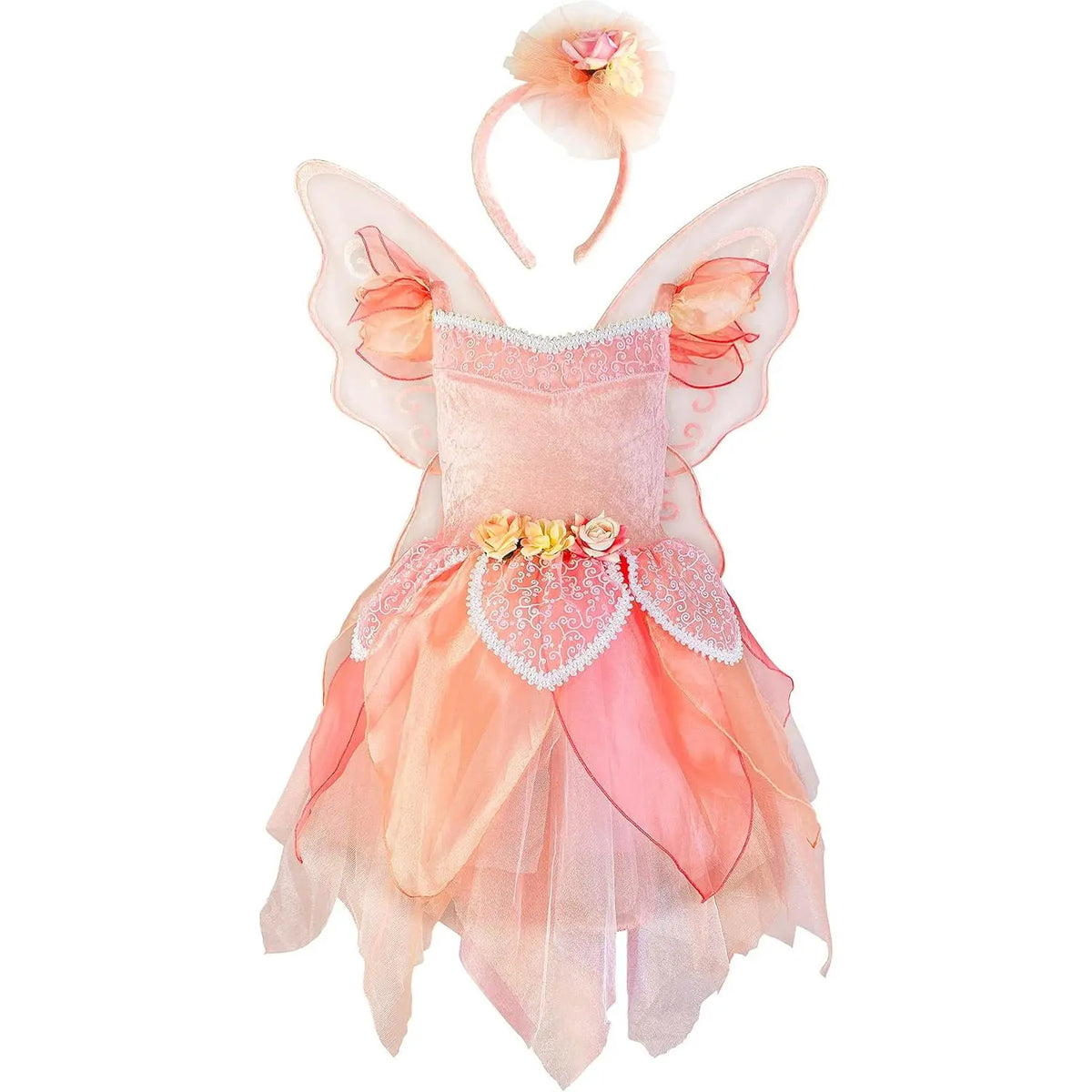 Baby Toddler Girls' Pink Fairy Costume Set - Includes 1 Fairy Wings, 1 Headband, Butterfly & Christmas Party Dress-Up Accessories