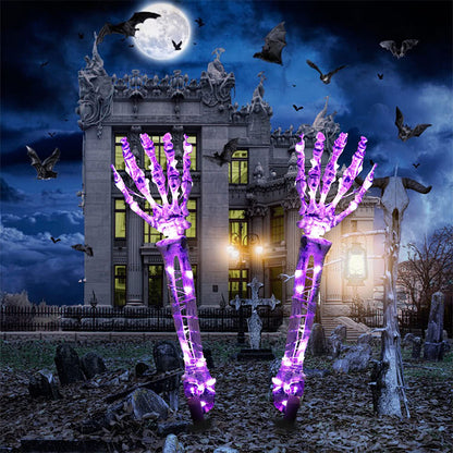 Halloween LED Light up Skeleton Arm Hand Halloween Party Outdoor Home Garden Yard Lawn Decoration Haunted House Horror Props Halloween Decorative — product image 4