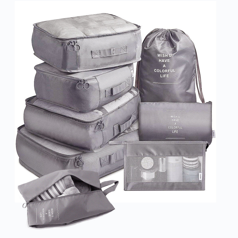 8-Piece Set Luggage Divider Bag Travel Storage Clothes Underwear Shoes Organizer Packing Cube Bag