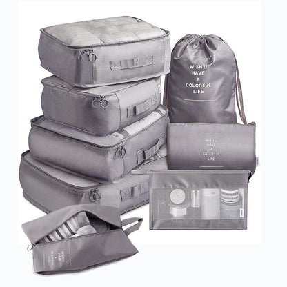 8-Piece Set Luggage Divider Bag Travel Storage Clothes Underwear Shoes Organizer Packing Cube Bag