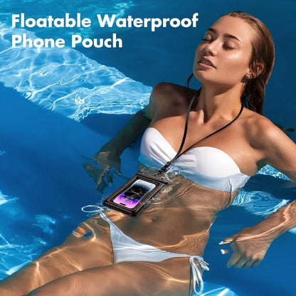 Floating Waterproof Phone Pouch, IPX8 Waterproof Phone Case Dry Bag Kayak/Beach/Cruise Travel Essentials,For Iphone, Samsung