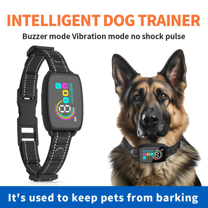Smart Automatic anti Barking Dog Collar Rechargeable Bark Stopper Stop Barking HD Digital Display IP67 Waterproof Collar for Dogs Pet Products