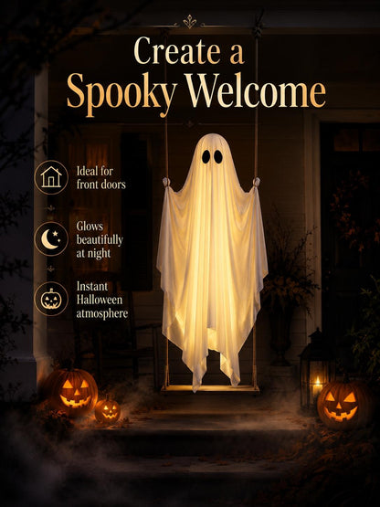 Large Halloween Hanging Swing Ghost Decoration, LED Lights with Remote Control for Outdoor Yard & Tree Hanging, Halloween Party Decor — product image 4