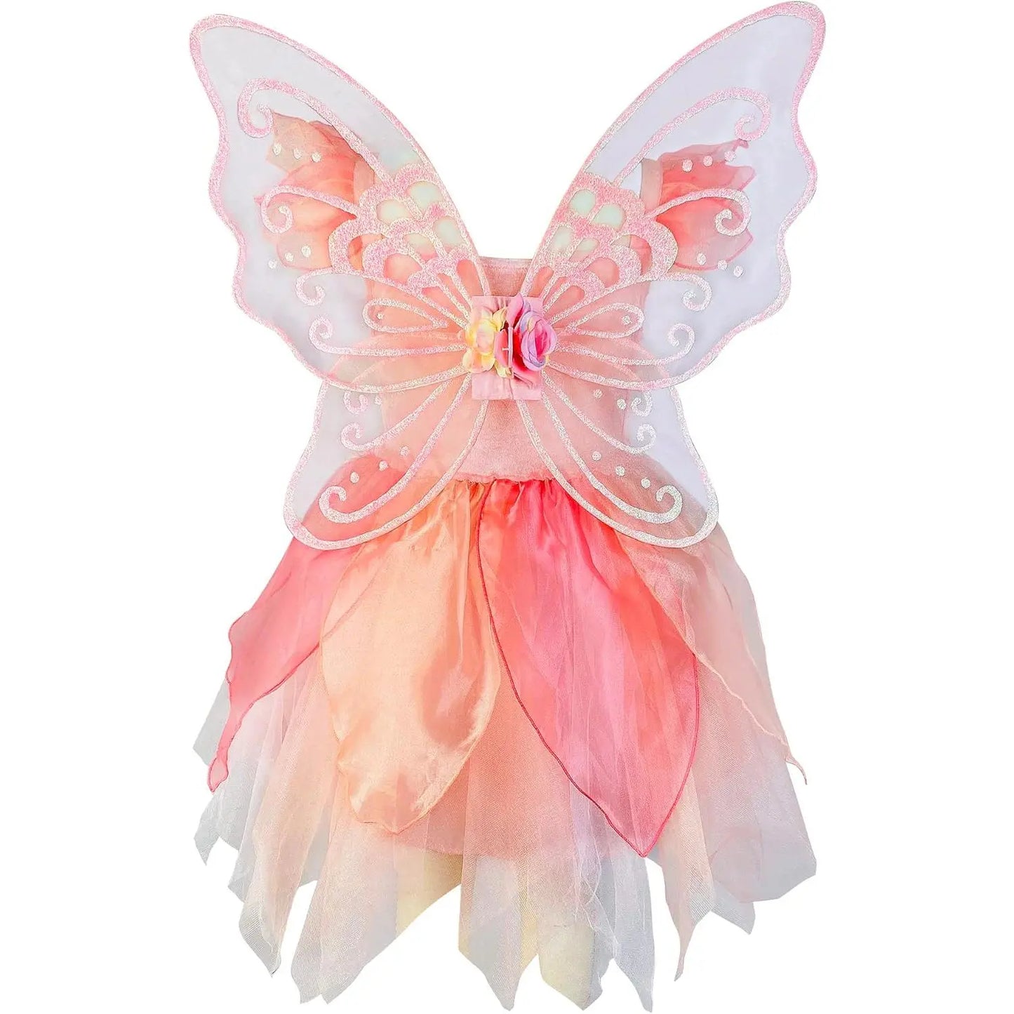 Baby Toddler Girls' Pink Fairy Costume Set - Includes 1 Fairy Wings, 1 Headband, Butterfly & Christmas Party Dress-Up Accessories