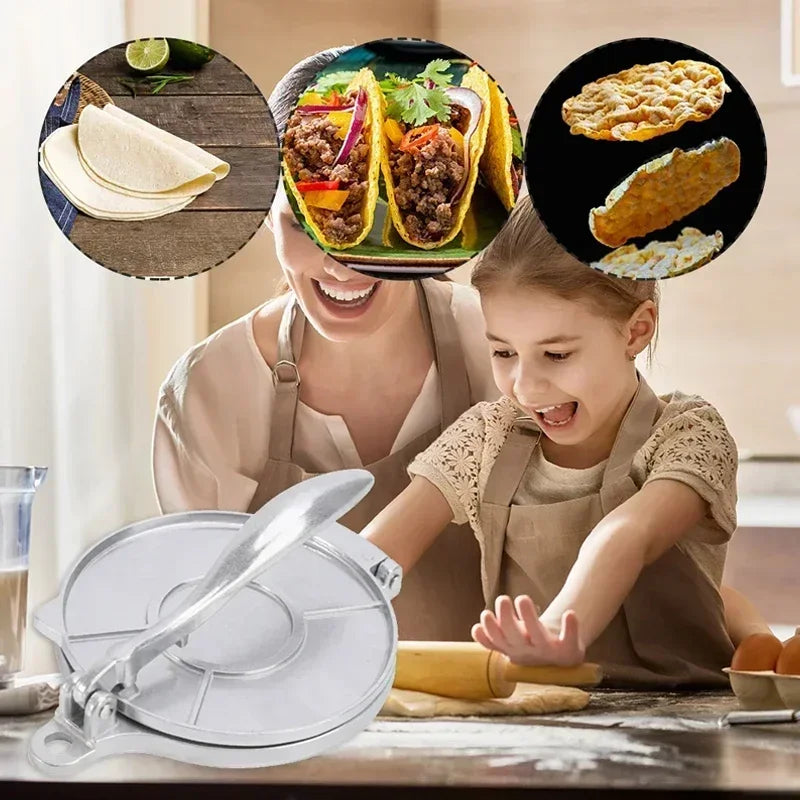 1Pc Tortilla Press 6.3 Inch DIY Manual Corn Aluminum Alloy Tortillas Pressing Maker Cast Iron Homemade Pancakes Kichen Tools