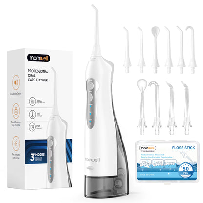 Water Flosser Teeth Picks 6 Jets 3 Modes Portable Cordless D52 Water Floss for Teeth Cleaner IPX7 Waterproof Oral Picks