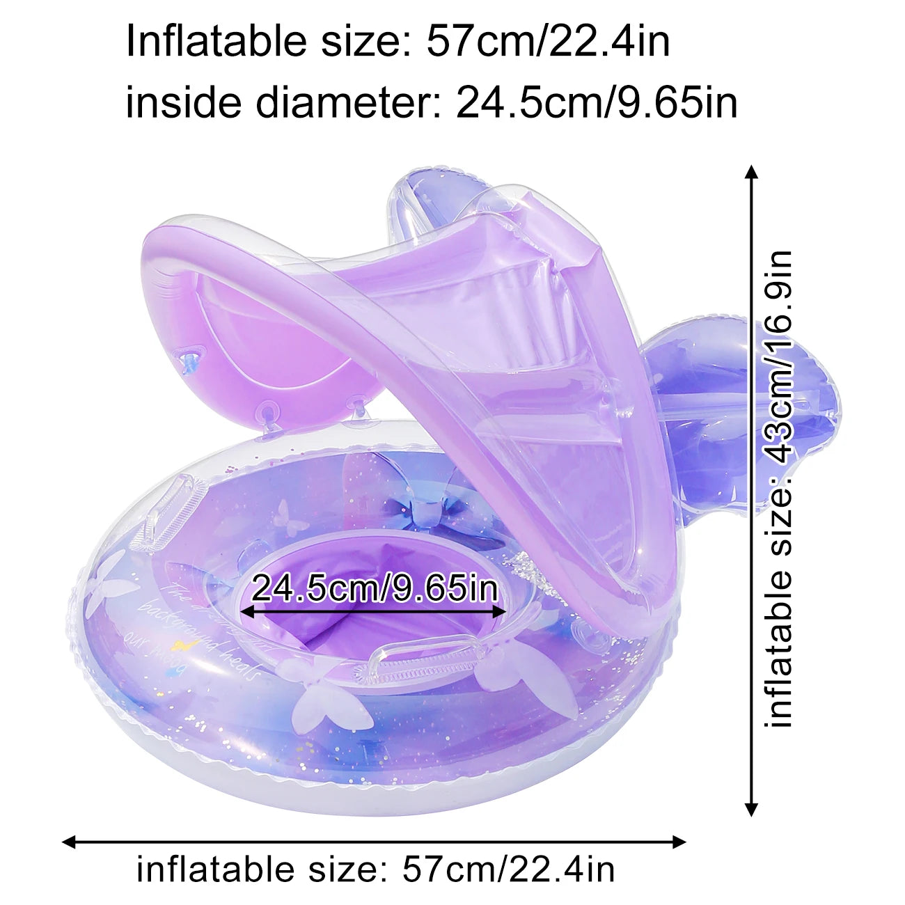 1PC Canopy Pool Float Ring, Inflatable Swim Tube, Swimming Accessories, for Summer Water Sports, Swim Ring, Pool Float Gear