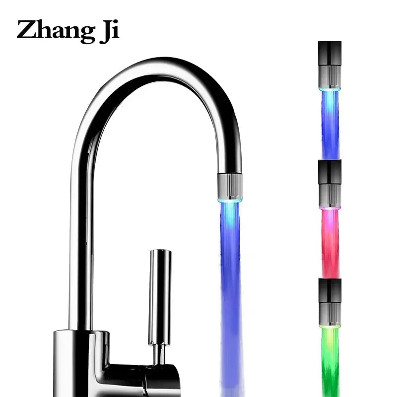 LED Temperature Sensitive 3-Color Light-Up Faucet Kitchen Bathroom Glow Water Saving Faucet Aerator Tap Nozzle Shower