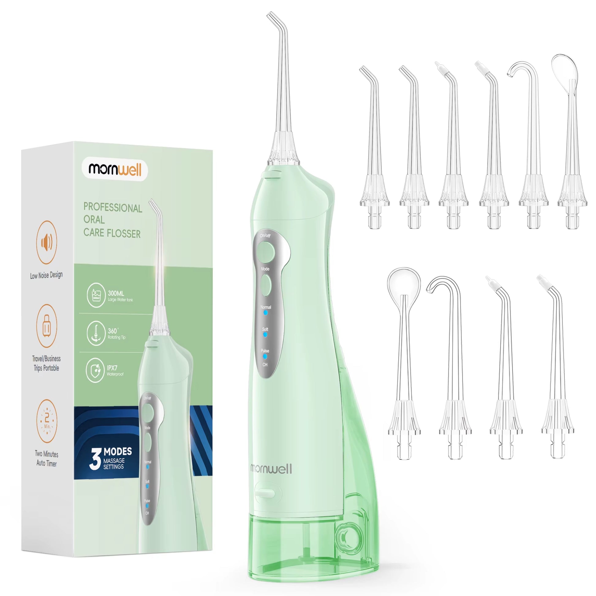 Water Flosser Teeth Picks 6 Jets 3 Modes Portable Cordless D52 Water Floss for Teeth Cleaner IPX7 Waterproof Oral Picks