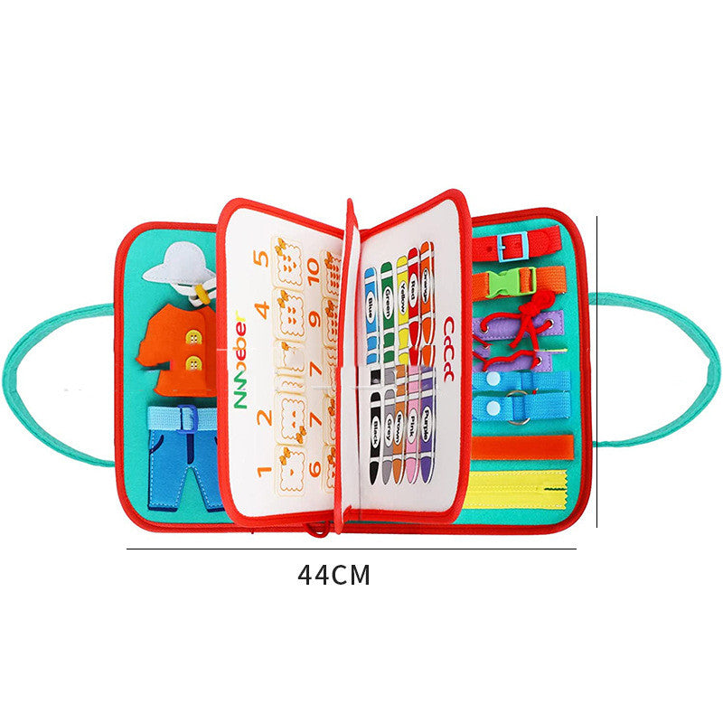 New Busy Book Children'S Busy Board Dressing and Buttoning Learning Baby Early Education Preschool Sensory Learning Toy