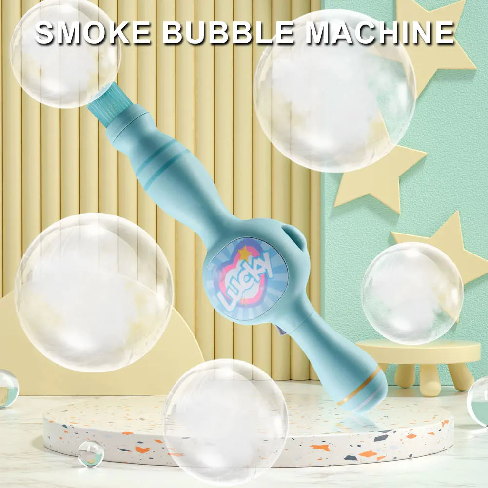Elastic Smoke Bubble Wand USB Rechargeable Automatic Bubble Blower Machine Portable Bubble Maker for Kids Summer Outdoor Toys