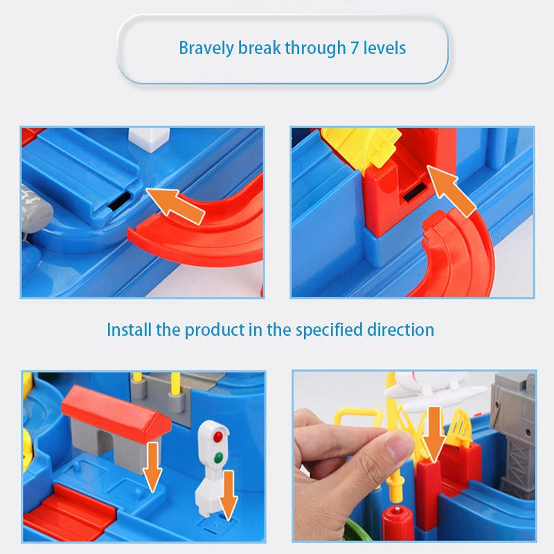 Racing Rail Car Track Adventure Game Educational Toys Children Brain Mechanical Interactive Train Model Animals Space Rocket Toy